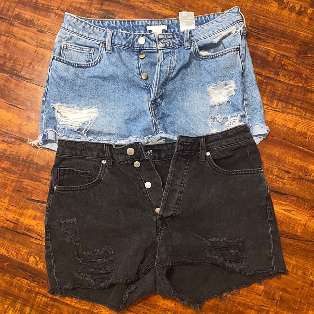 H&M high waisted denim shorts sz10